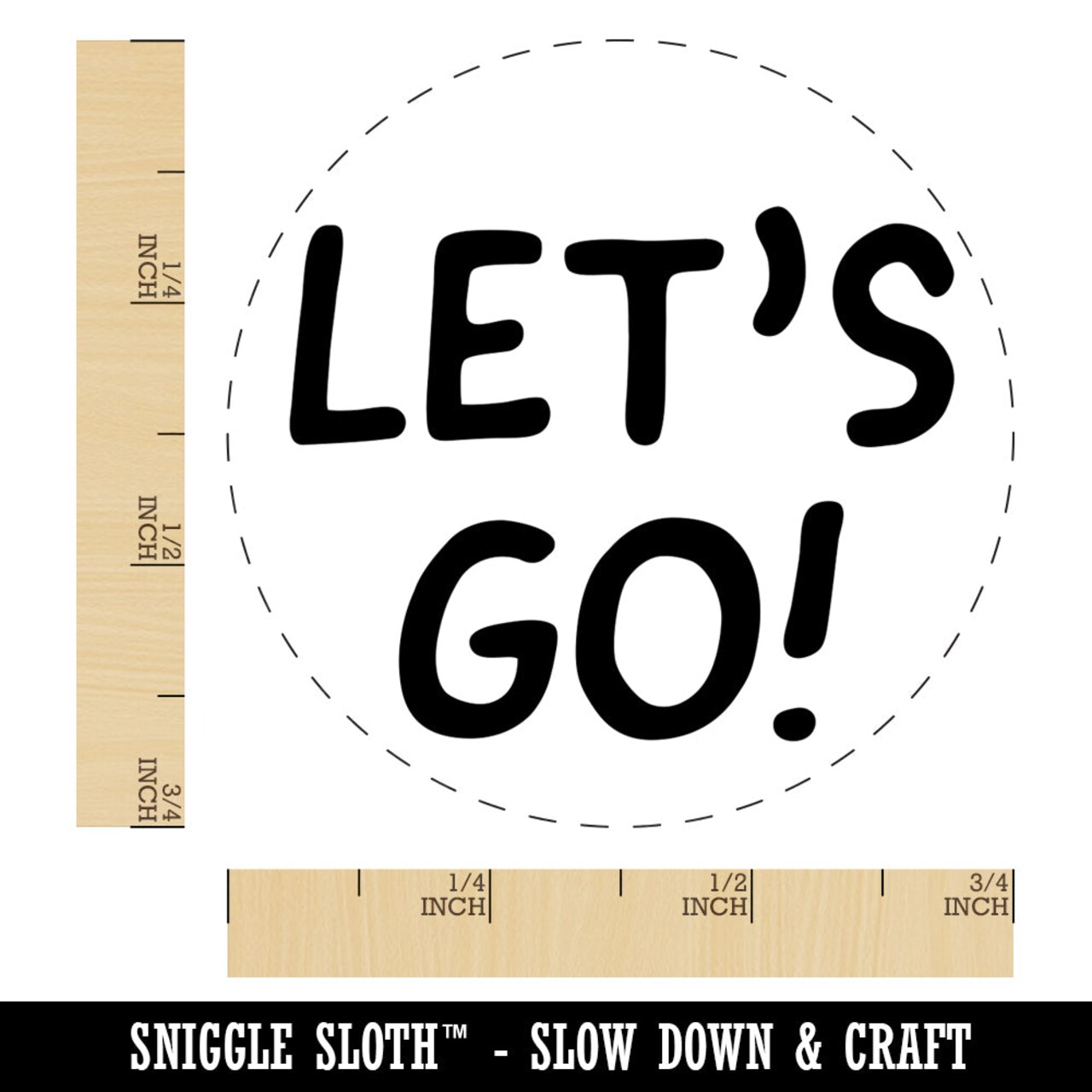 Let&#x27;s Go Travel Fun Text Self-Inking Rubber Stamp for Stamping Crafting Planners
